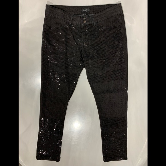 🎈Jane Doe Black Sequins Jeans Casual Cocktail Party SZ 15 SALE❗️ - Picture 11 of 16
